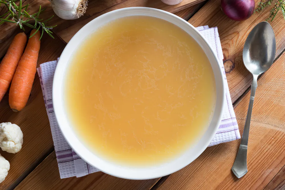Basic chicken broth.