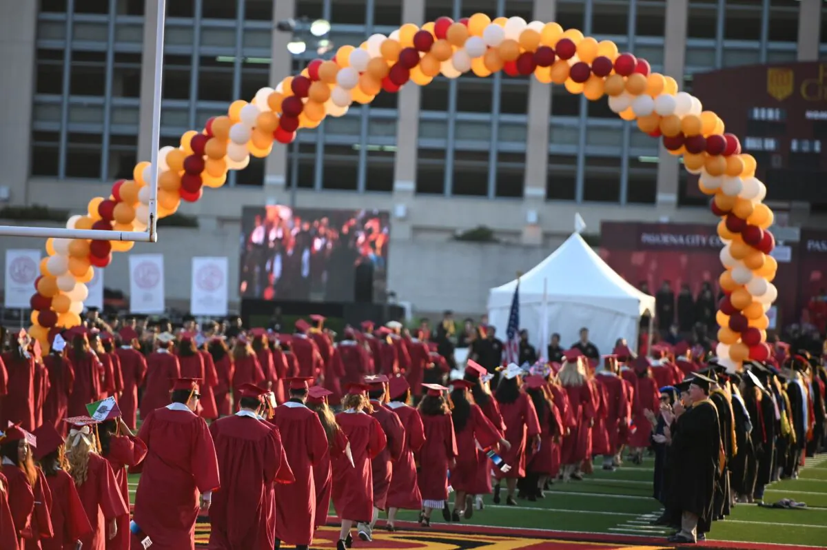Pasadena City College students at the graduation ceremony in Pasadena, Calif., on June 14, 2019. (Robyn Beck/AFP via Getty Images)