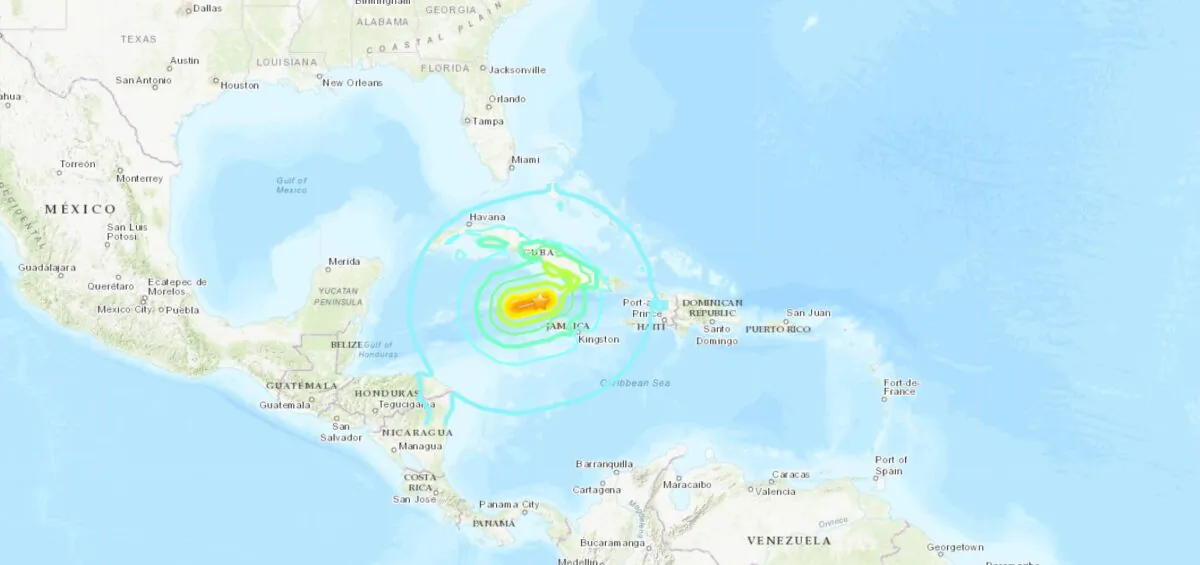The U.S. Geological Survey (USGS) confirmed Tuesday’s 7.7 magnitude earthquake that shook the Caribbean Sea near Jamaica and Cuba was felt in parts of Florida and Mexico. (USGS)