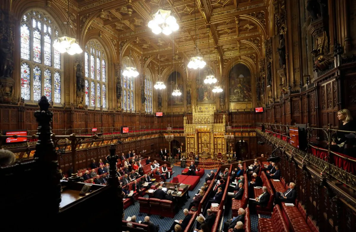 A view of the interior of the House of Lords as the European Withdrawal Agreement Bill is debated in London on Jan. 21, 2020. (Kirsty Wigglesworth / POOL / AFP via Getty Images)