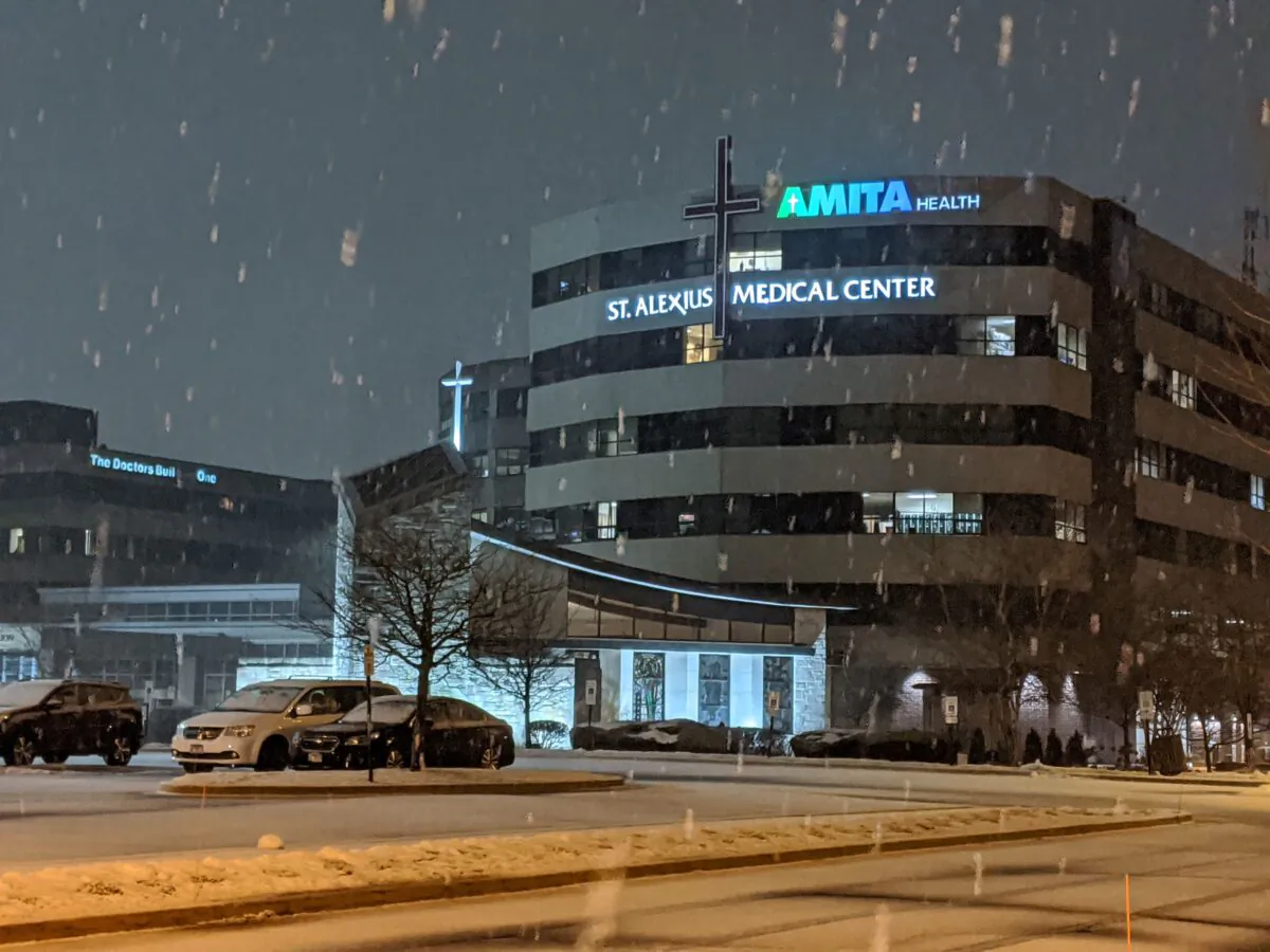View of St. Alexius Medical Center in Hoffman Estates, Illinois, where a Chicago woman affected by the coronavirus is treated in isolation on Jan. 24, 2020. (Derek Henkle/AFP via Getty Images)