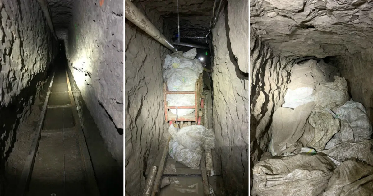U.S. Border Patrol San Diego Sector and partners discovered what appears to be the longest illicit cross-border tunnel known to exist along the Southwest border, designed to move large packs of drugs, according to a CBP announcement on Jan. 29, 2020. (U.S. Customs and Border Protection)
