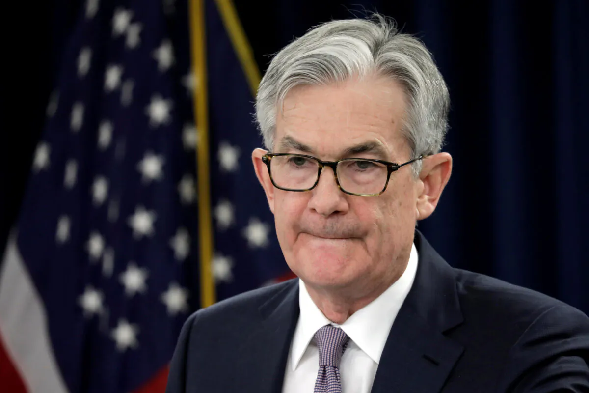 Federal Reserve Chairman Jerome Powell holds a news conference following the two-day meeting of the Federal Open Market Committee (FOMC) meeting on interest rate policy in Washington, D.C. on Jan. 29, 2020. (Yuri Gripas/Reuters)