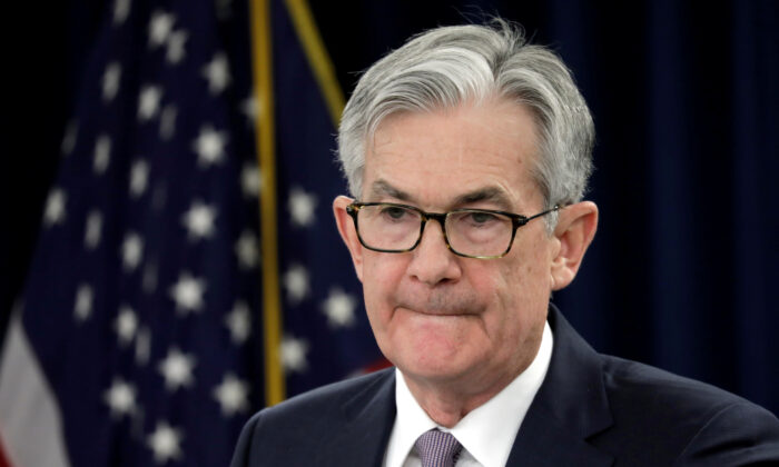 Federal Reserve Chairman Jerome Powell holds a news conference following the two-day meeting of the Federal Open Market Committee (FOMC) meeting on interest rate policy in Washington, D.C. on Jan. 29, 2020. (Yuri Gripas/Reuters)
