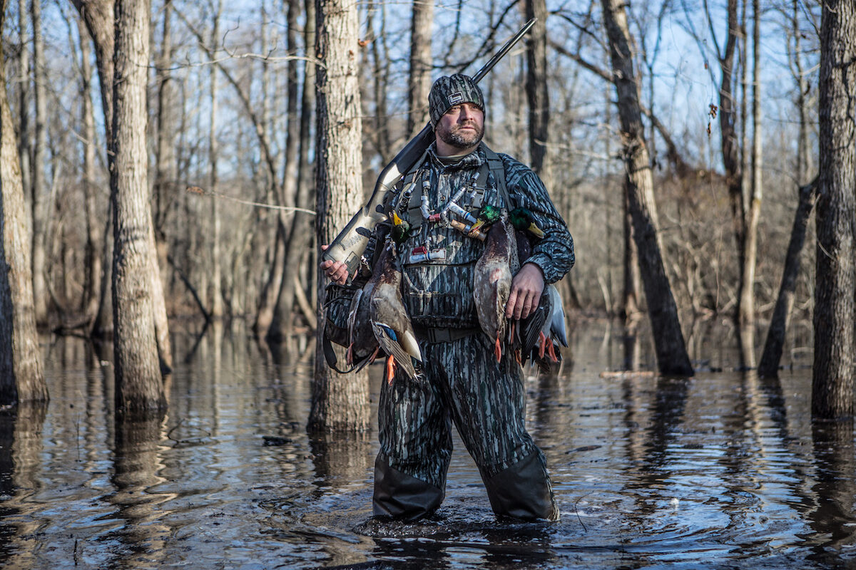 Chad Belding during a duck hunt. (Tom Rassuchine/The Fowl Life)