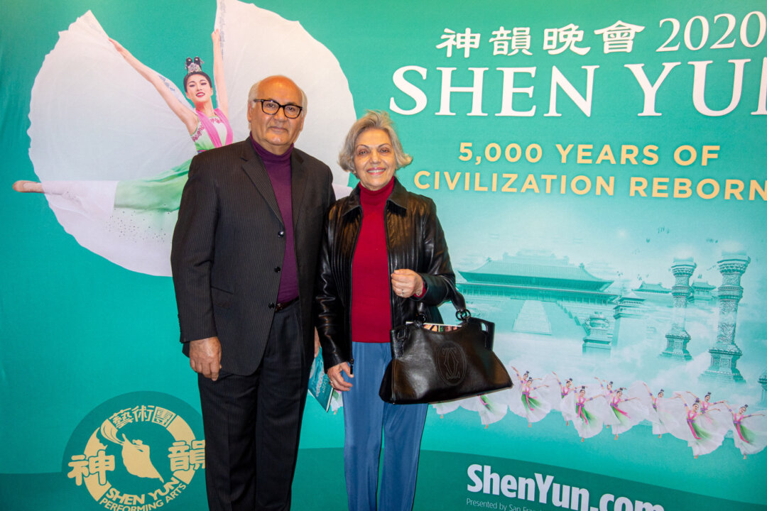 Youbert and Ashourbella Lazar attended Shen Yun Performing Arts at Zellerbach Hall in Berkeley, Calif., on Jan. 31, 2020. (Mark Cao/The Epoch Times)