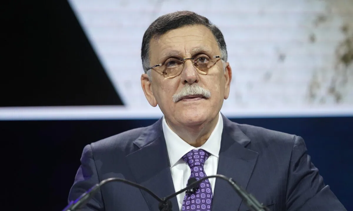 Fayez al-Sarraj, Prime Minister of Government of National Accord of Libya, speaks onstage during the 2019 Concordia Annual Summit at Grand Hyatt New York in New York City on Sept. 23, 2019.  Riccardo Savi/Getty Images for Concordia Summit