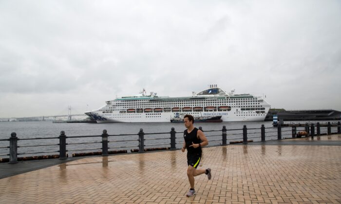 A Princess Cruise ship in Yokohama on July 16, 2019. (Behrouz Mehri/AFP via Getty Images)
