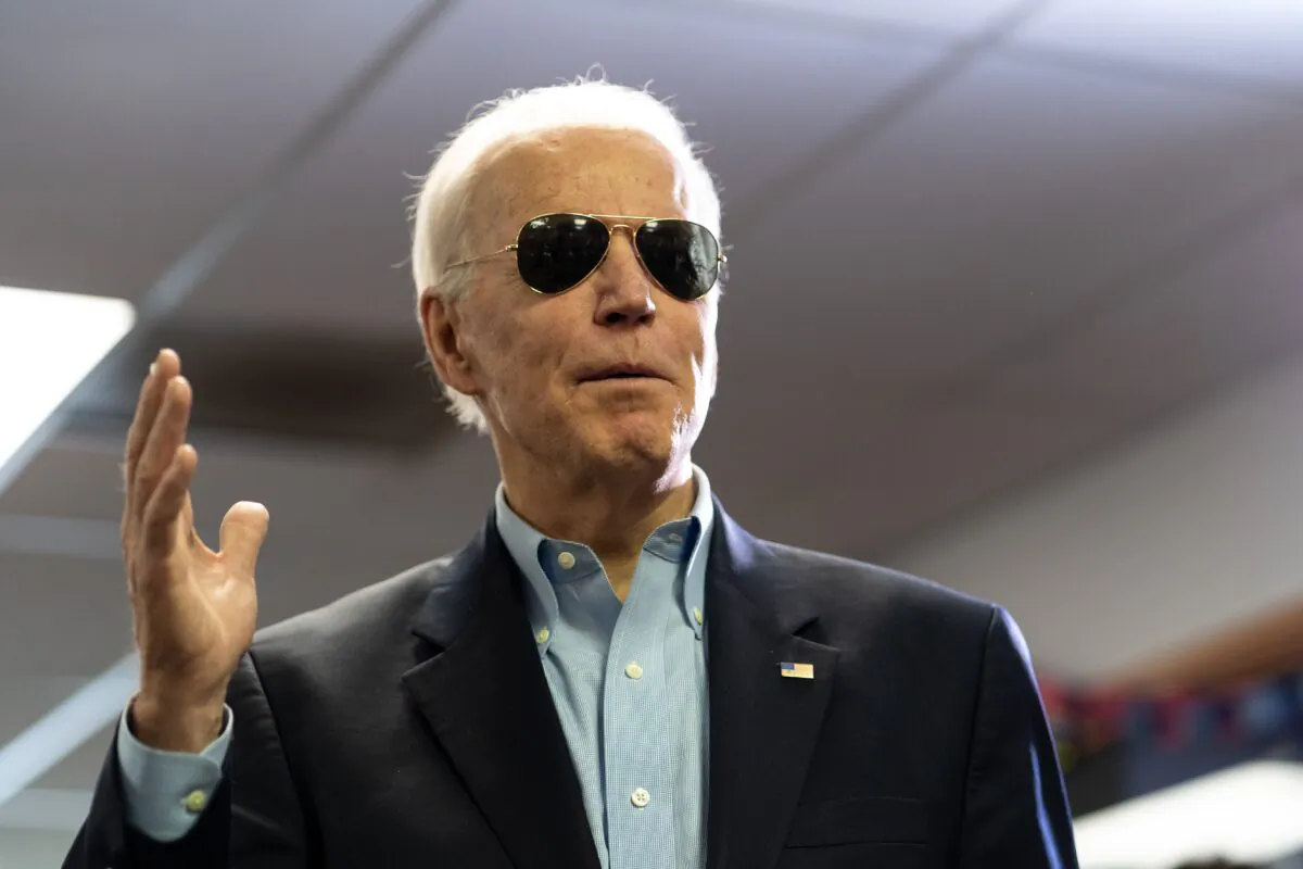 Democratic presidential candidate former Vice President Joe Biden speaks during a stop at an event in Des Moines, Iowa on Feb. 3, 2020. (Kerem Yucel/AFP via Getty Images)