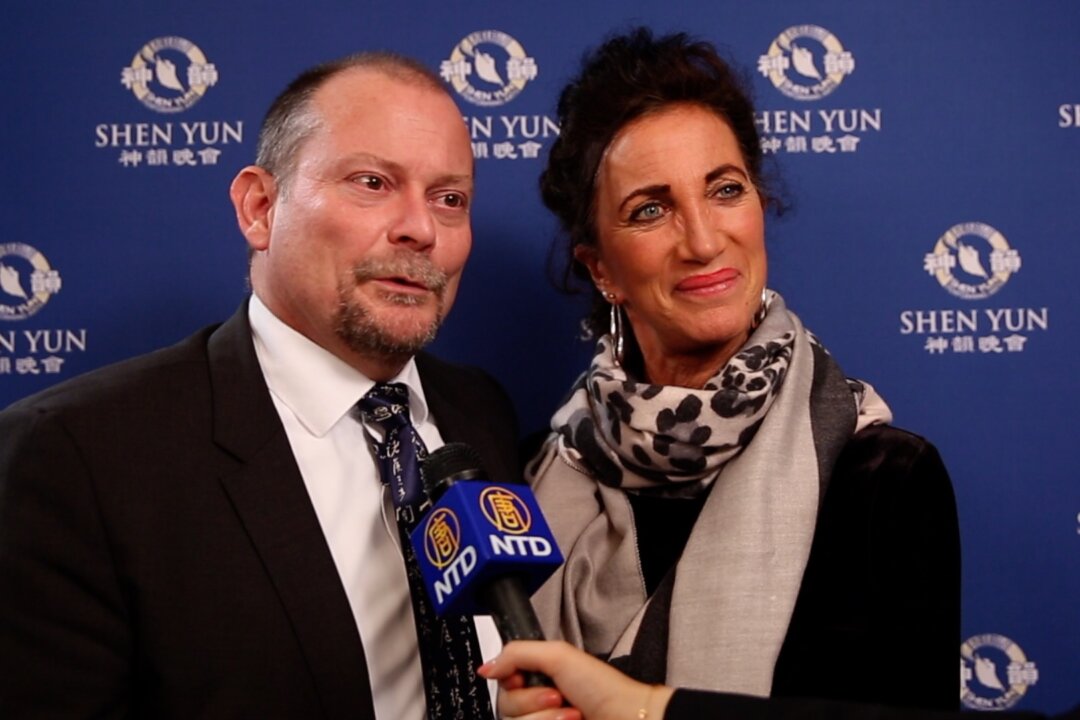 Johan Bakker and his wife Vicky Koelma enjoyed Shen Yun at the Rai Theater in Amsterdam, on Feb. 1, 2020. (NTD Television)
