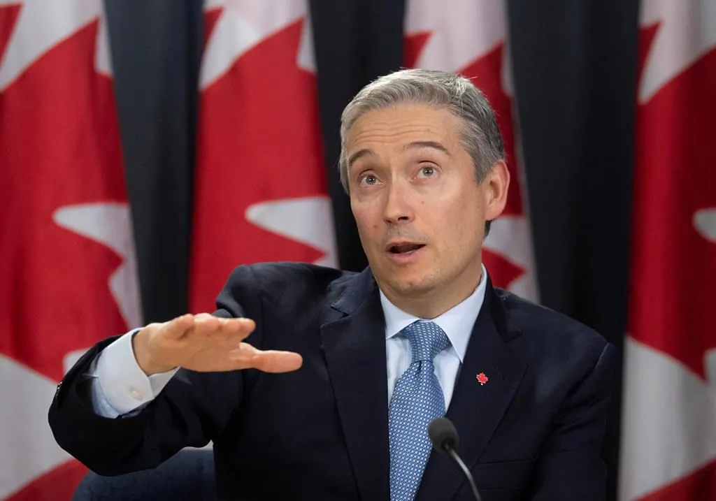Foreign Affairs Minister Francois-Philippe Champagne speaks at a news conference  in Ottawa on Feb. 3, 2020. (The Canadian Press/Adrian Wyld)