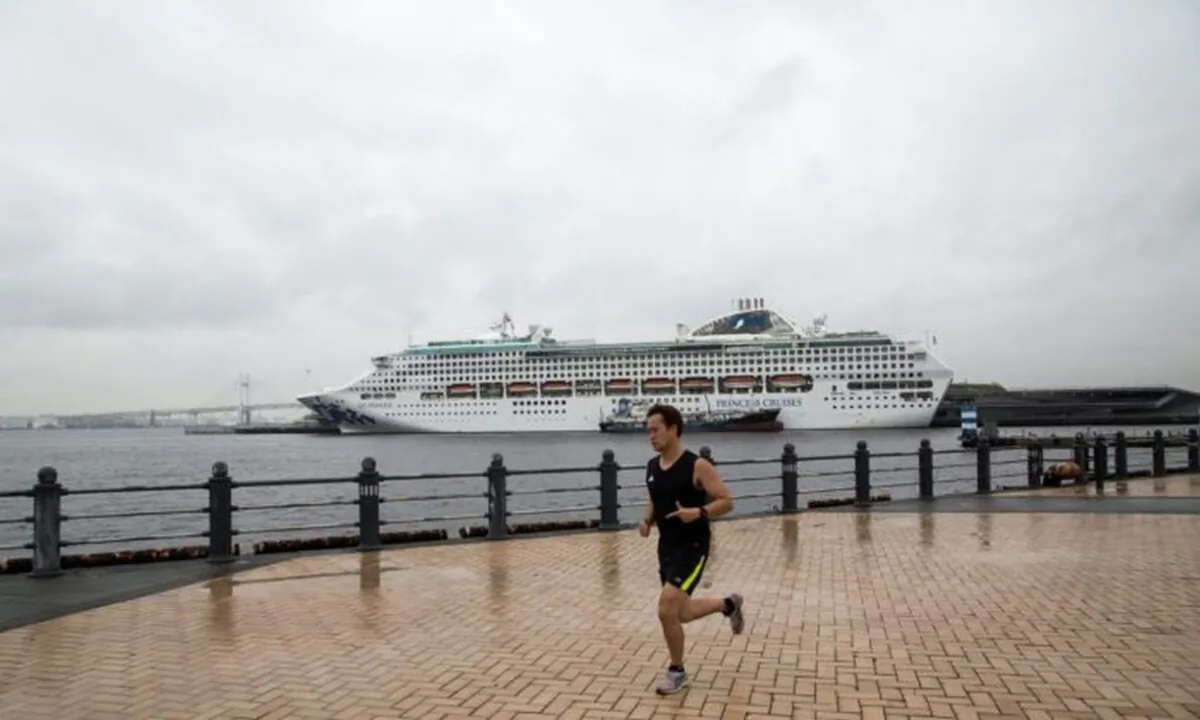 A Princess Cruise ship in Yokohama on July 16, 2019. (Behrouz Mehri/AFP via Getty Images)
