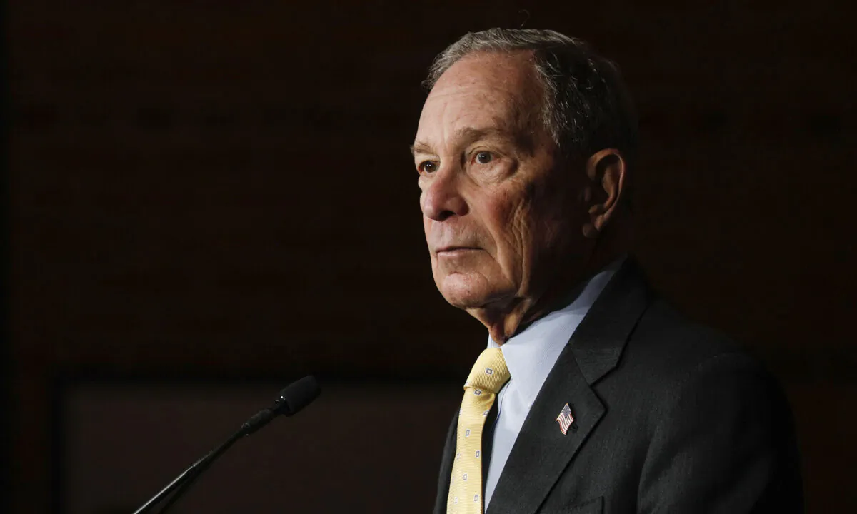 Democratic presidential candidate Mike Bloomberg holds a campaign rally in Detroit, Mich., on Feb. 4, 2020. (Bill Pugliano/Getty Images)