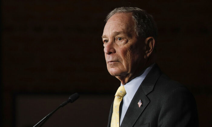 Democratic presidential candidate Mike Bloomberg holds a campaign rally in Detroit, Mich., on Feb. 4, 2020. (Bill Pugliano/Getty Images)