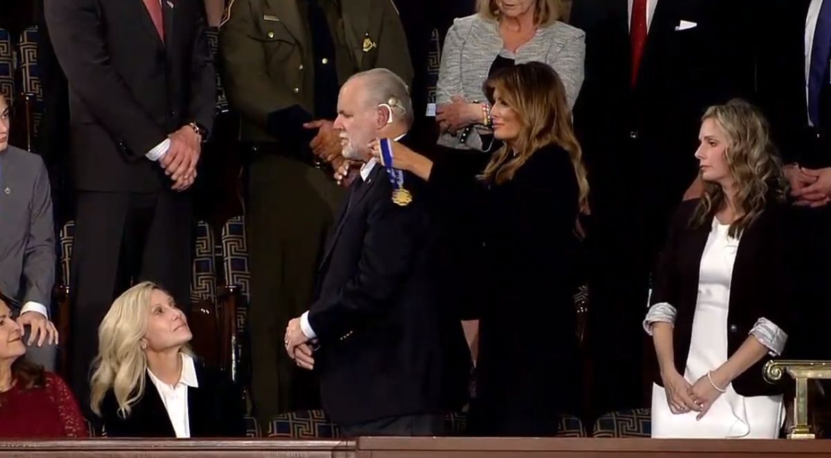 Rush Limbaugh awarded Presidential Medal of Freedom during SOTU