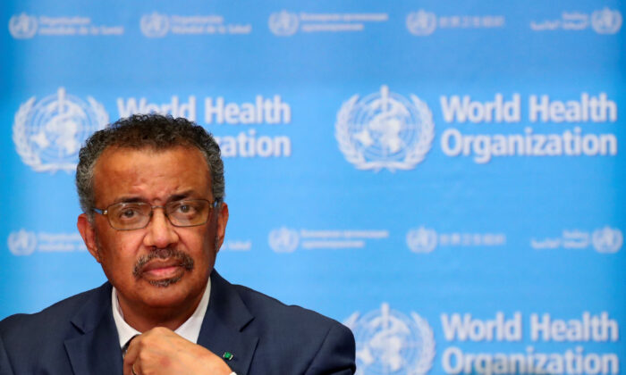Director-General of the World Health Organization (WHO) Tedros Adhanom Ghebreyesus at a news conference on the novel coronavirus (2019-nCoV) in Geneva, Switzerland on Feb. 6, 2020. (Denis Balibouse/Reuters)