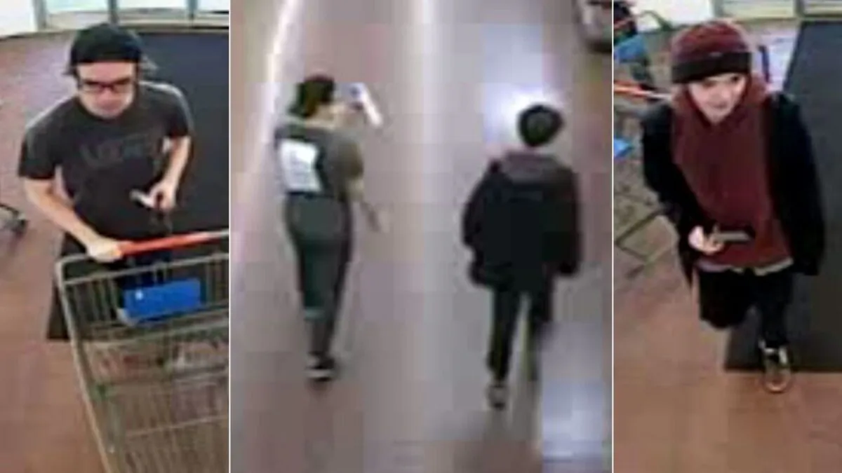 The individual who sprayed the substance, which was later identified as Lysol, wore a yellow medical mask and was seen with a handmade sign stuck to his back that read “Caution I have the Coronavirus,” in Joliet, Illinois, on Feb. 4, 2020. (Joliet Police Department)

