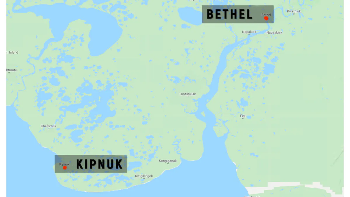 A Yute Air commuter aircraft that was traveling from Bethel to Kipnuk crashed on Feb. 6, 2020 in Alaska. (Google Maps)