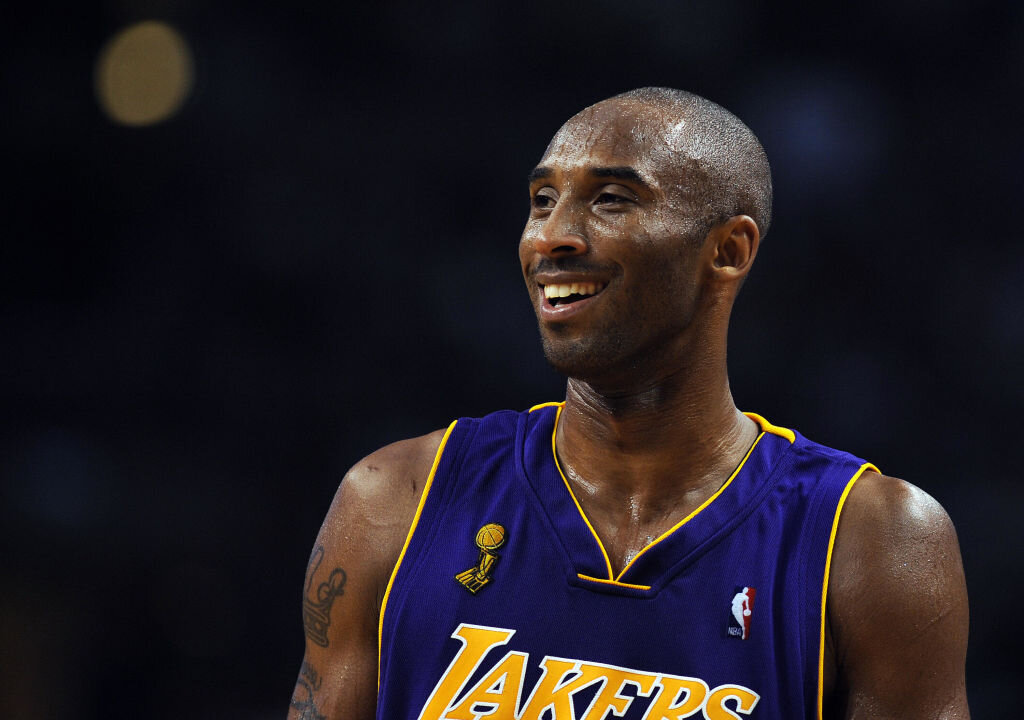 Los Angeles Lakers' Kobe Bryant reacts during the Game 6 of the 2008 NBA Finals in Boston, Massachusetts, June 17, 2008. AFP PHOTO / GABRIEL BOUYS (Photo credit should read GABRIEL BOUYS/AFP via Getty Images)