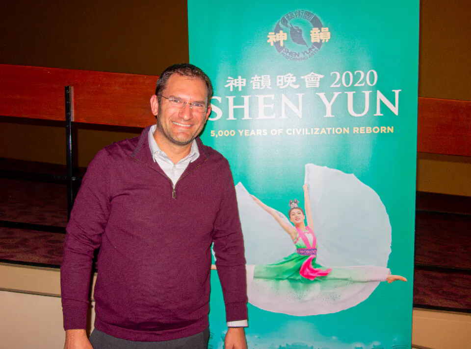 Jeremy Pierson, co-owner of a pediatric surgery center, attended Shen Yun Performing Arts at Fresno, California's, William Saroyan Theatre, on Feb. 6, 2020. (Lily Yu/The Epoch Times)