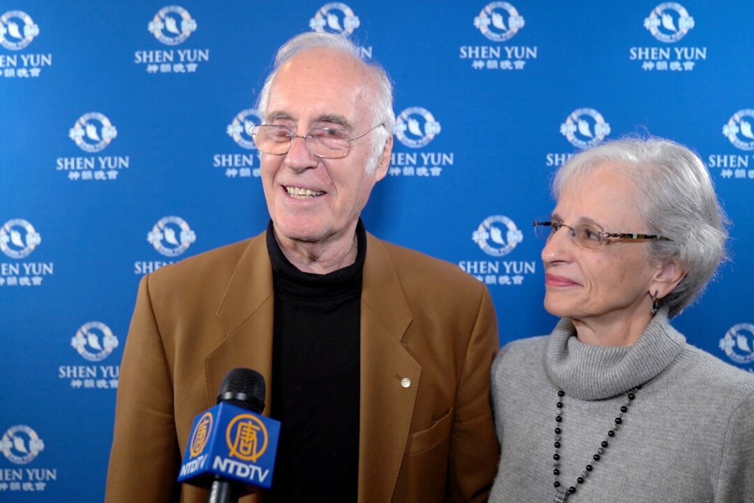 Dirk Lindenbeck, former company president and engineer, and his wife attended Shen Yun Performing Arts at the Belk Theater at Blumenthal Performing Arts Center in Charlotte, North Carolina, Feb. 6, 2020. (NTD Television)