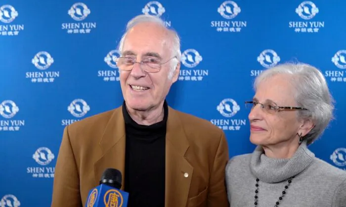 Dirk Lindenbeck, former company president and engineer, and his wife attended Shen Yun Performing Arts at the Belk Theater at Blumenthal Performing Arts Center in Charlotte, North Carolina, Feb. 6, 2020. (NTD Television)