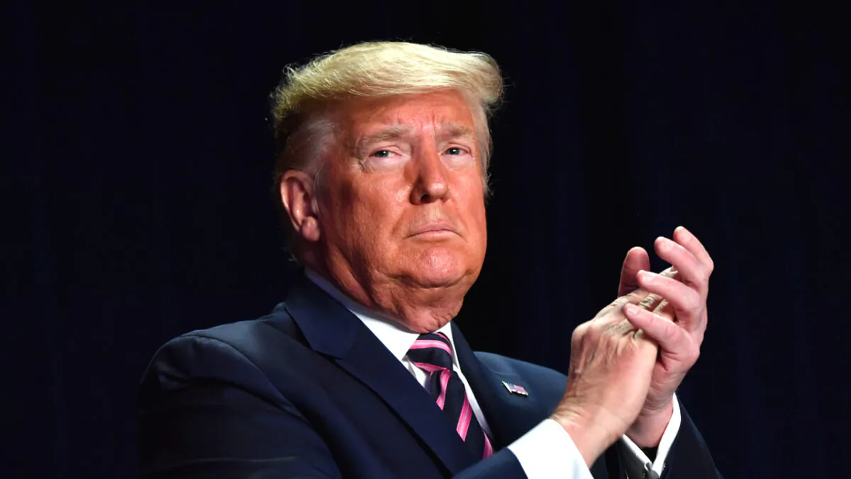 President Donald Trump speaks at the 68th annual National Prayer Breakfast in Washington on Feb. 6, 2020. (Nicholas Kamm/AFP via Getty Images)