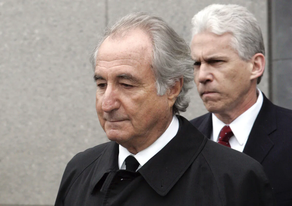 Former financier Bernard Madoff exits Federal Court in Manhattan, New York, on March 10, 2009. (David Karp/AP Photo)