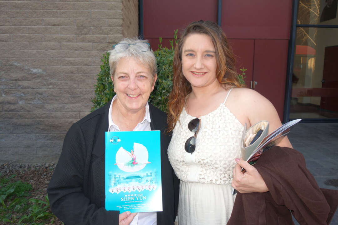Kim Wallace and Tiffani Lovely enjoyed Shen Yun at the William Saroyan Theatre in Fresno, Calif., on Feb. 8, 2020. (Lily Yu/The Epoch Times)