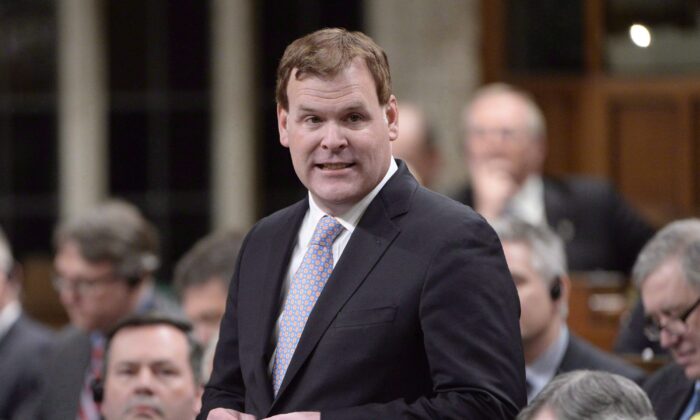 Former federal cabinet minister John Baird announces his resignation in the House of Commons in Ottawa on Feb. 3, 2015. Baird has confirmed he's consdering entering the federal Conservative Party's leadership race. (The Canadian Press/Adrian Wyld)