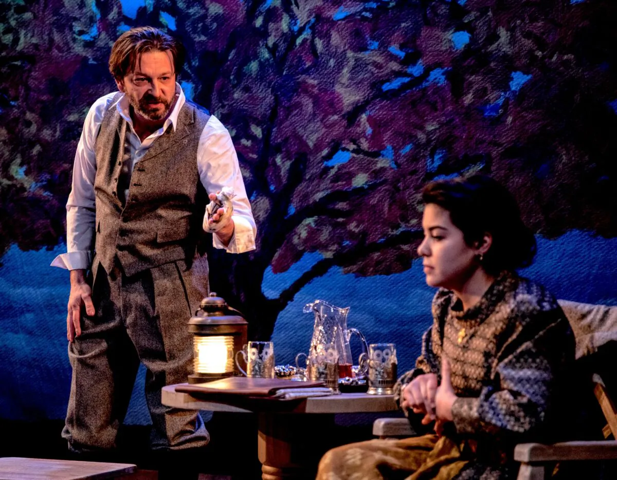 Alexander Sokovikov and Brittany Anikka Liu play characters with opposite ideals in "The Artist," an adaptation of a short story by Anton Chekhov. (Maria Baranova)