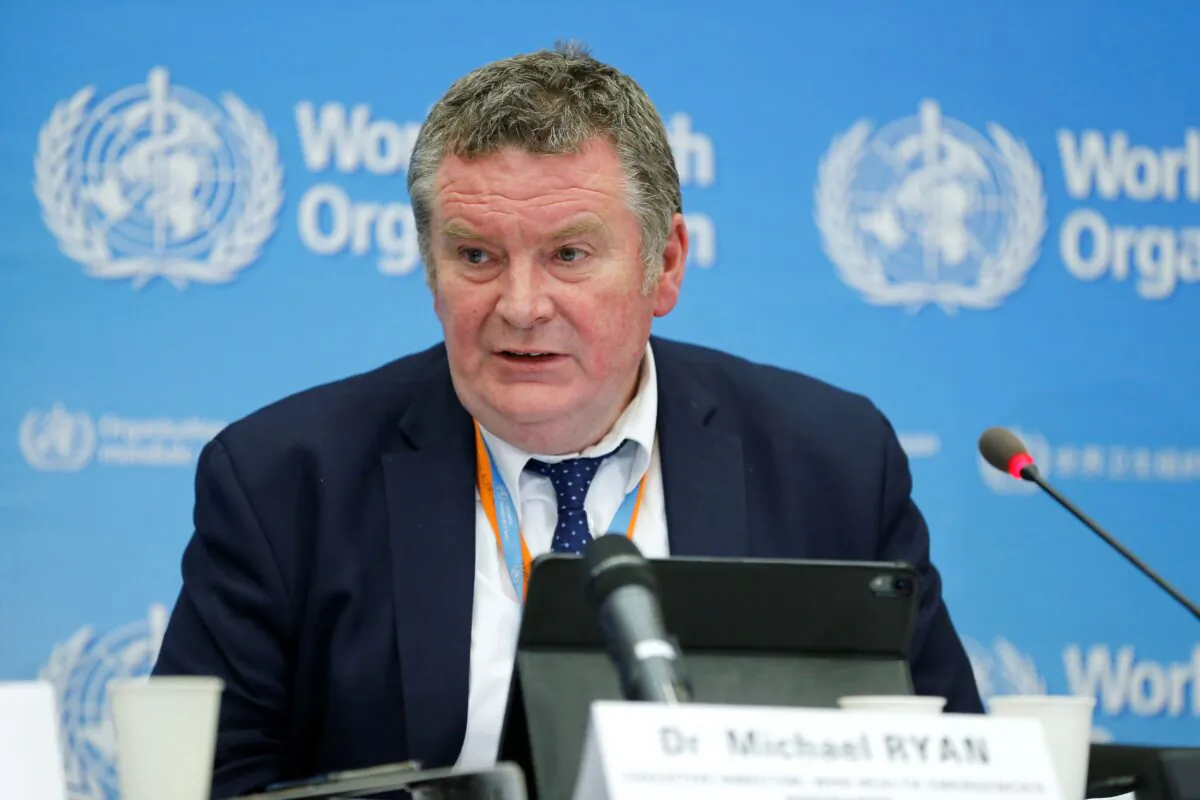 World Health Organization (WHO) Health Emergencies Program Director Dr. Michael Ryan speaks during a press conference in Geneva on Jan. 22, 2020. (Pierre Albouy/AFP via Getty Images)