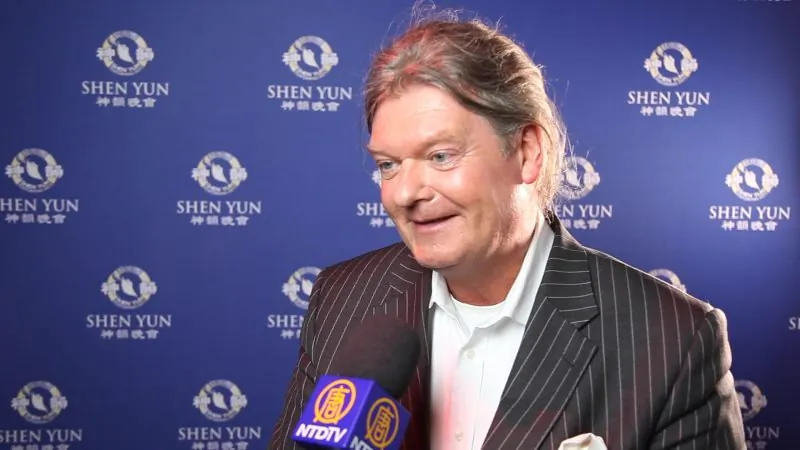 Christopher Prufer enjoyed Shen Yun Performing Arts' opening show at the Musical Dome Koln in Cologne, Germany, on Feb. 11, 2020. (NTD television)