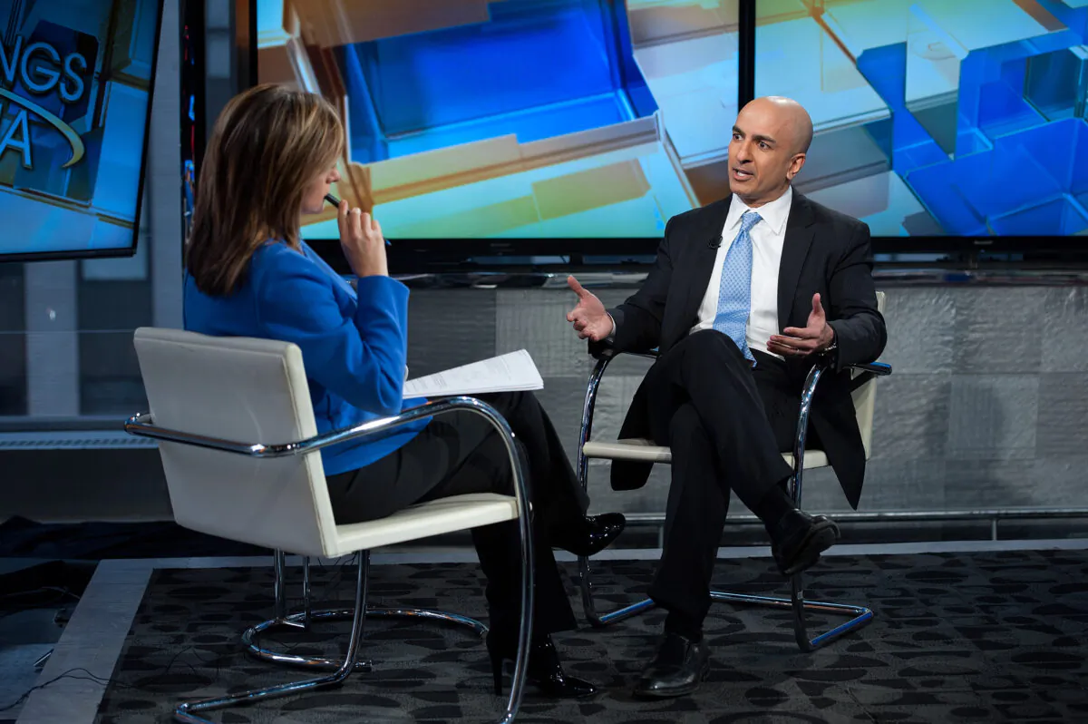 Minneapolis Federal Reserve president Neel Kashkari being interviewed on FOX Business Network on Feb. 17, 2016 in New York City. (D Dipasupil/Getty Images)