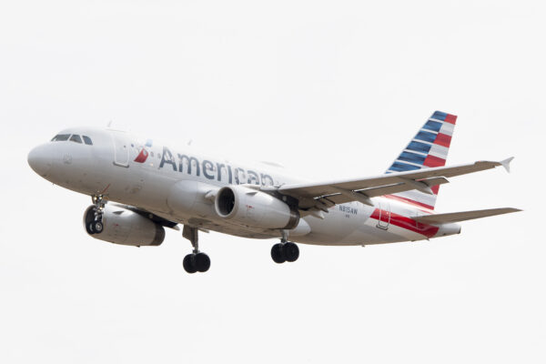 An Airbus 319 operated by American Airlines