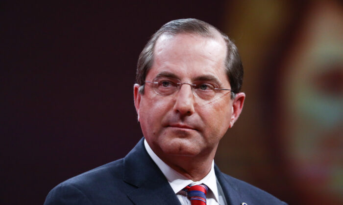 Secretary of Health and Human Services Alex Azar at the CPAC convention in National Harbor, Md., on Feb. 28, 2019. (Samira Bouaou/The Epoch Times)