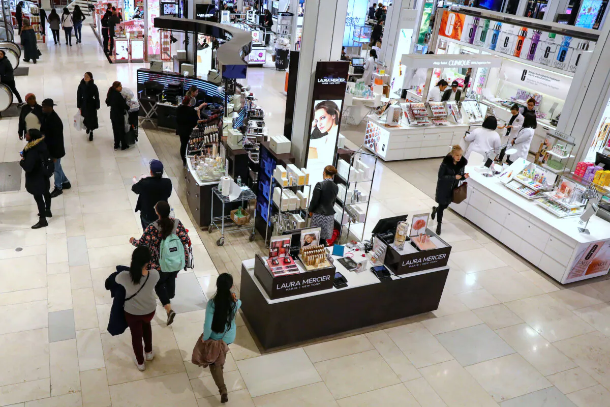 People shop at Macy's Department store in New York City, on March 11, 2019. (Reuters/Brendan McDermid)