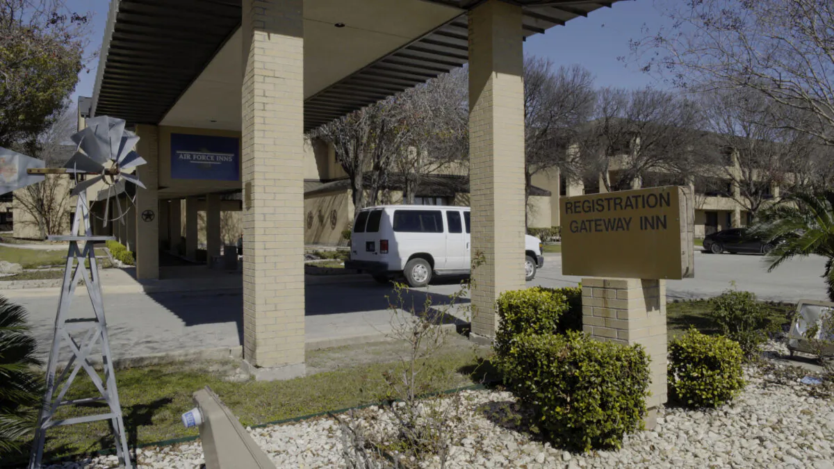 Empty lodging facilities at Joint Base San Antonio-Lackland, Texas, on Feb. 2, 2020. (Todd Holly/U.S. Air Force via AP)