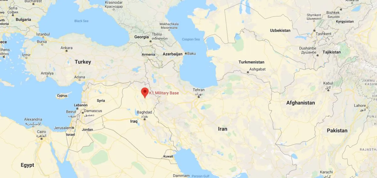 A missile was fired at a military base near Kirkuk, Iraq, on Feb. 13, 2020. (Google Maps)