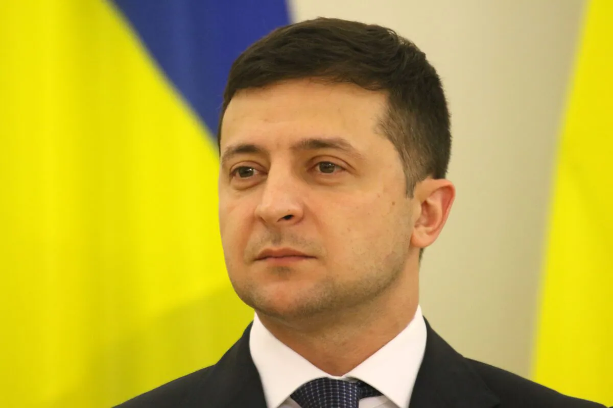 The President of Ukraine Volodymyr Zelensky at the presidential palace in Vilnius, Lithuania, on Nov. 27, 2019. (Petras Malukas/AFP via Getty Images)