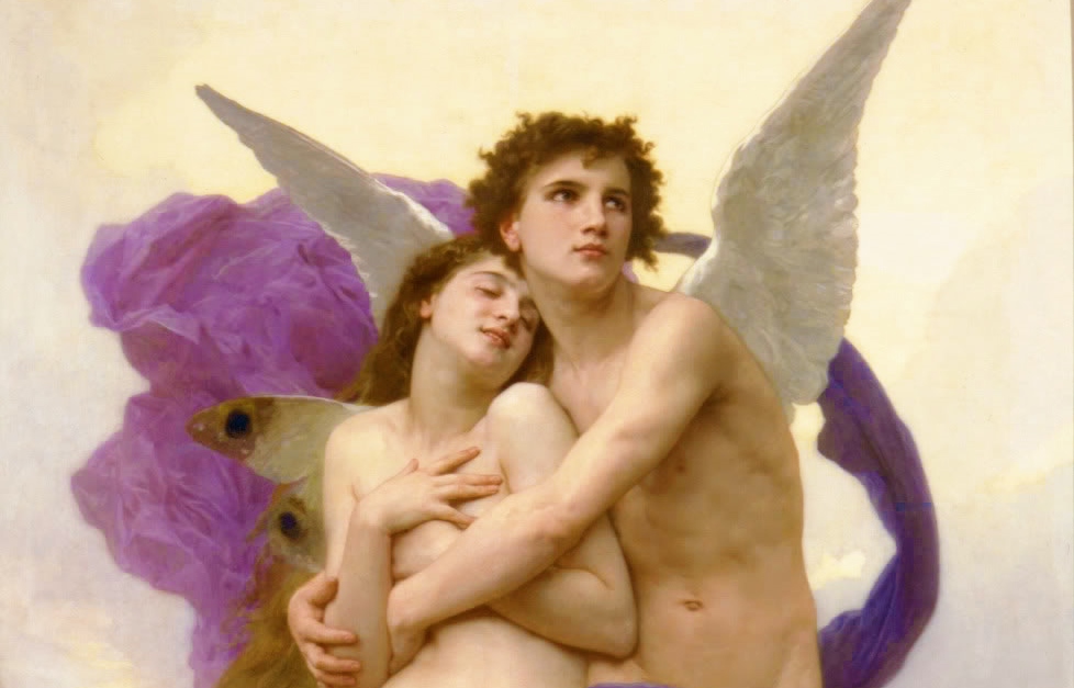 A detail from “The Rapture of Psyche,” 1895, by William Adolphe Bouguereau. Oil on Canvas. 82 ¼ inches by 47 inches. Private Collection. (Courtesy of Art Renewal Center)