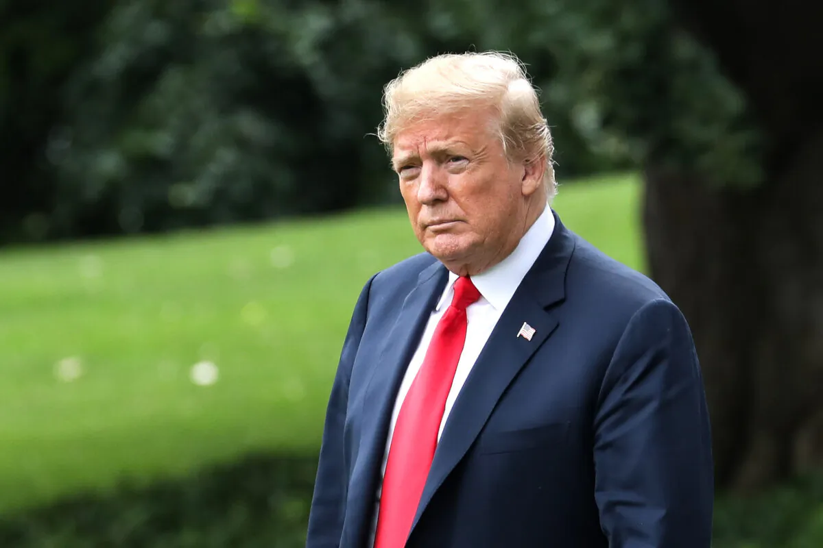 President Donald Trump before boarding Marine One on the South Lawn of the White House in Washington on June 27, 2018. (Samira Bouaou/The Epoch Times)