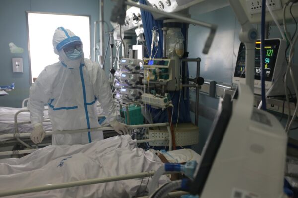 Medical worker is seen at the intensive care unit (ICU) of Jinyintan hospital in Wuhan, the epicentre of the novel coronavirus outbreak