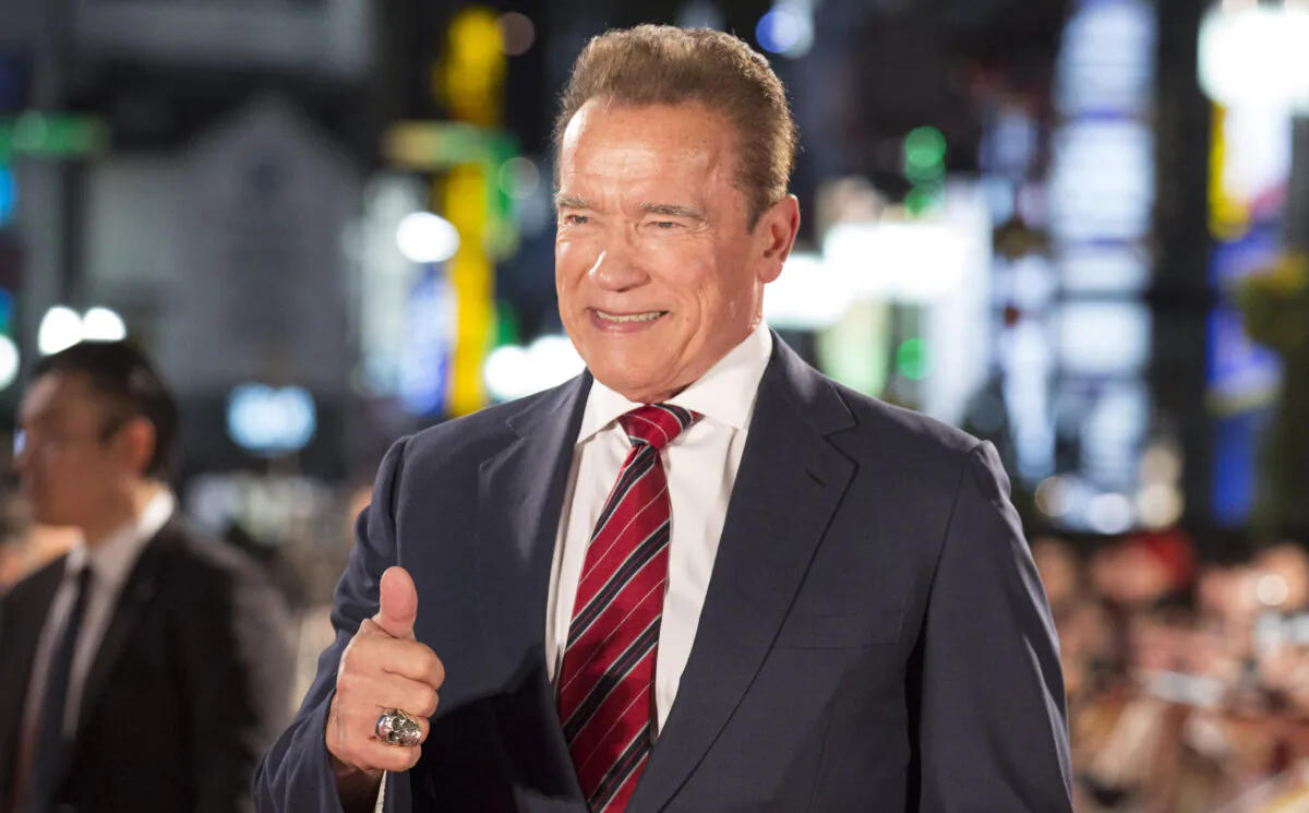 Arnold Schwarzenegger attends the Japan premiere of 'Terminator: Dark Fate' at Shinjuku Kabuki-cho Godzilla Road in Tokyo, Japan on Nov. 06, 2019. (Yuichi Yamazaki/Getty Images)