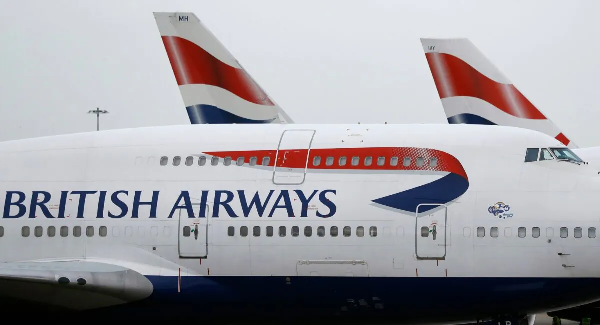 British Airways planes are parked at Heathrow Airport in London on Jan. 10, 2017.  (Frank Augstein/AP Photo/ File)