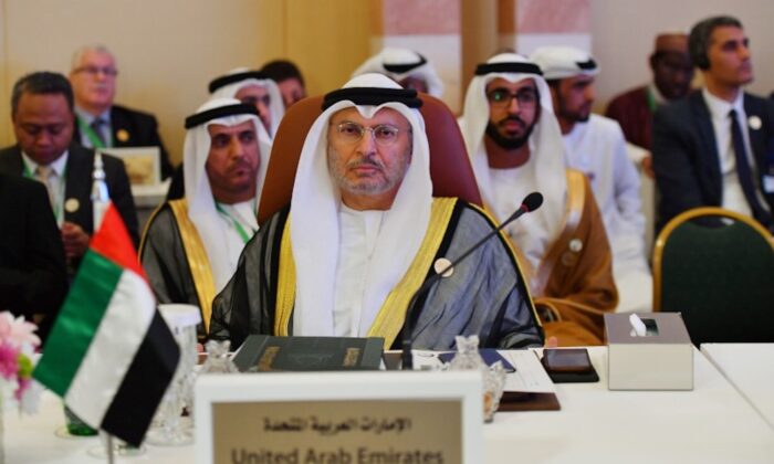 UAE Minister of State for Foreign Affairs Anwar Gargash is seen at a preparatory meeting for an international summit in Jeddah, Saudi Arabia, on May 29, 2019.  (Reuters/Waleed Ali)