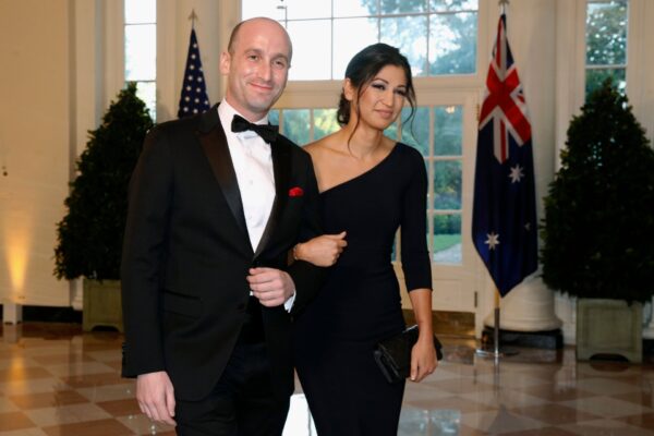 White House Senior Adviser Stephen Miller and Katie Waldman