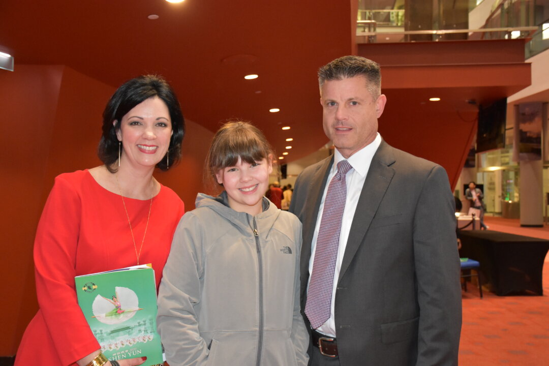 Monica, Abigail, and James Groesbeck attended Shen Yun Performing Arts at the Civic Center Music Hall in Oklahoma City, Oklahoma, on Feb. 17, 2020. (Amy Hu/The Epoch Times)