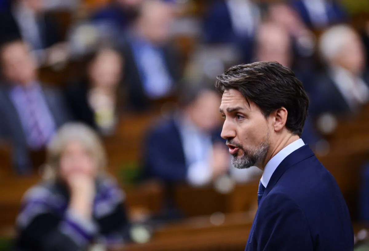 Prime Minister Justin Trudeau delivers a statement in the House of Commons on Parliament Hill on Feb. 18, 2020. (The Canadian Press/Sean Kilpatrick)