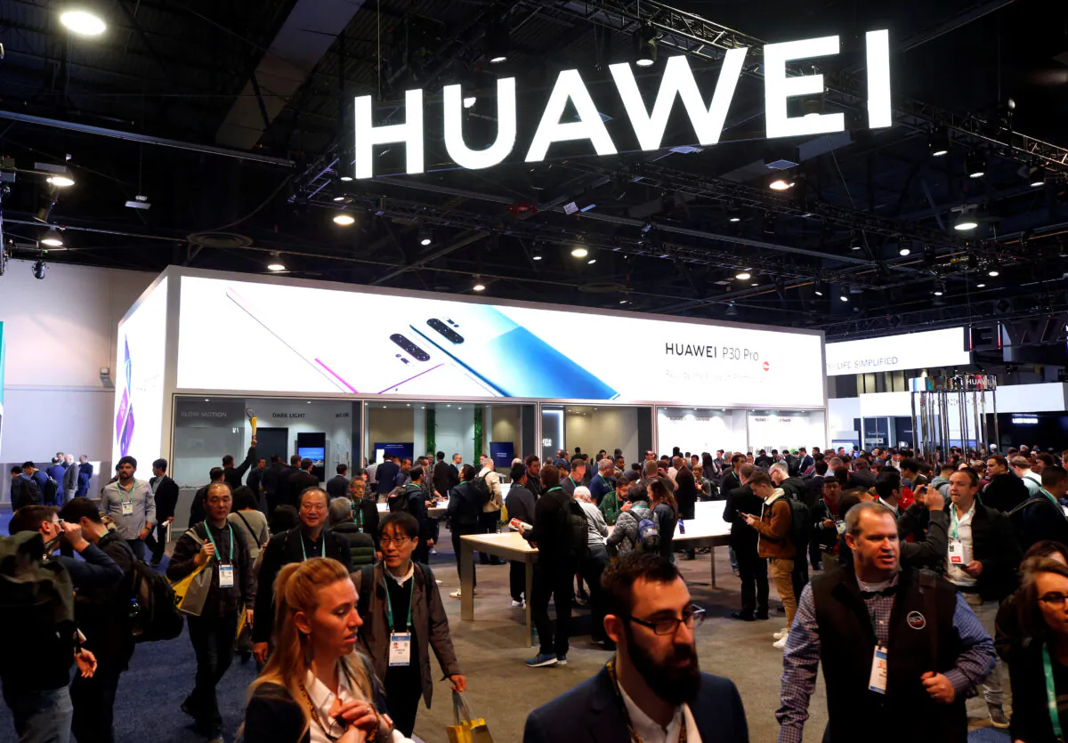 The Huawei booth is shown during the 2020 CES in Las Vegas, Nevada, U.S. on Jan. 7, 2020. (Steve Marcus/Reuters)